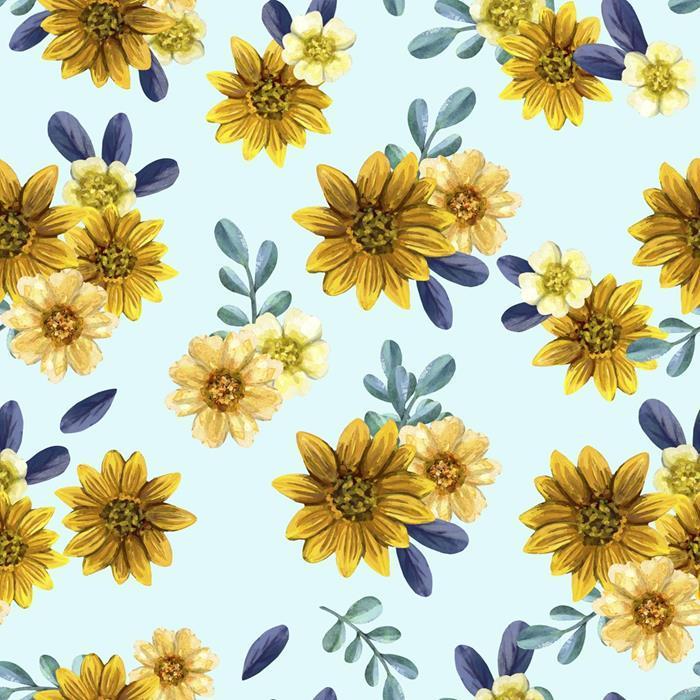 Papel de Parede Adesivo Margaridas em Aquarela N09043 - Papel na Parede