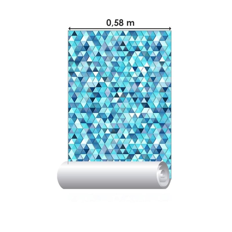 Papel de Parede Adesivo Mosaico 3D Azul N04076 - Papel na Parede