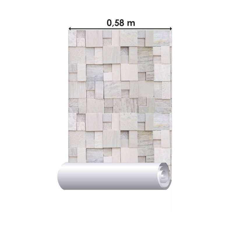 Papel de Parede Adesivo Mosaico 3D Pedras NP110 - Papel na Parede