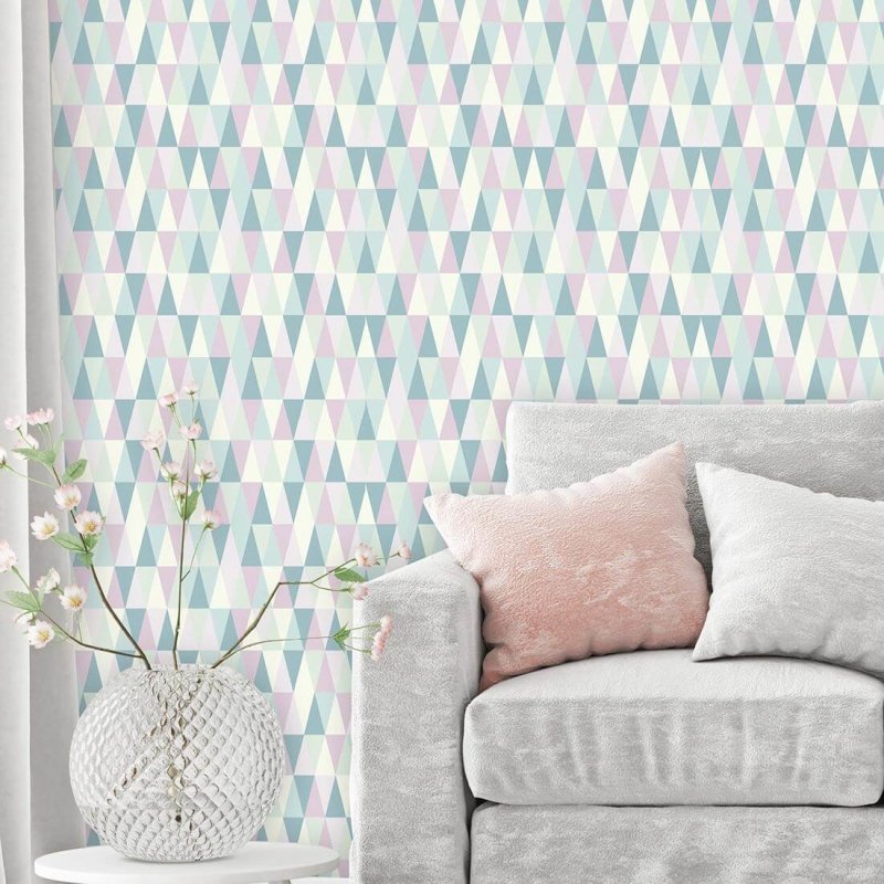 Papel de Parede Adesivo Mosaico Verde e Roxo 157992917 - Papel na Parede