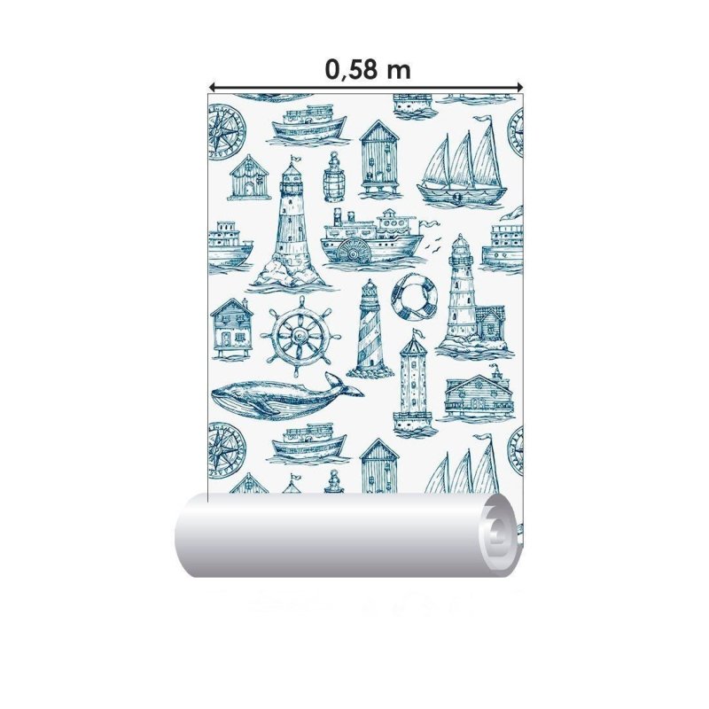 Papel de Parede Adesivo Naútico Barcos e Oceano N012118 - Papel na Parede