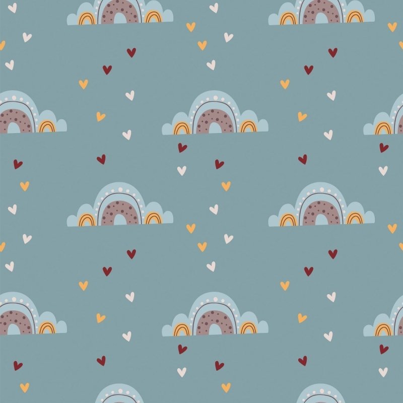 Papel de Parede Adesivo Nuvens e Arco Íris N019096 - Papel na Parede