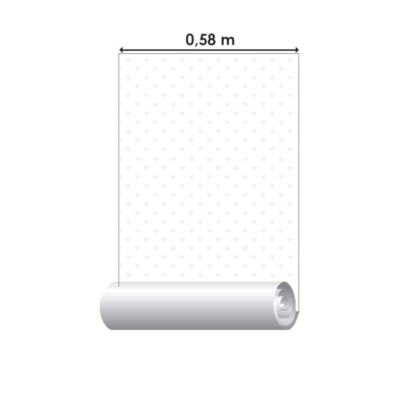 Papel de Parede Adesivo Off White Corações N04083 - Papel na Parede