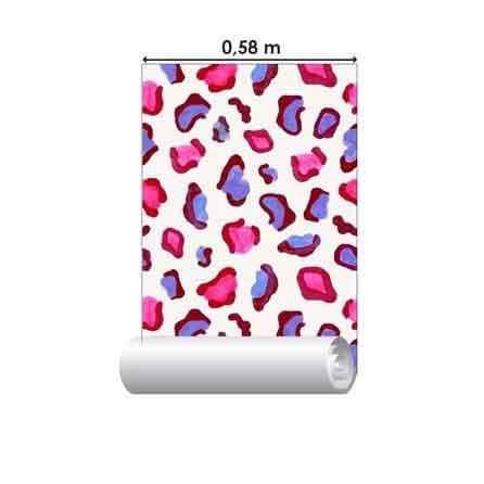 Papel de Parede Adesivo Onça Rosa e Roxo 212708770 - Papel na Parede