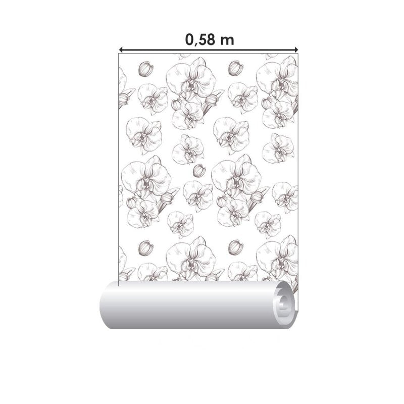 Papel de Parede Adesivo Orquídea Branco N04068 - Papel na Parede