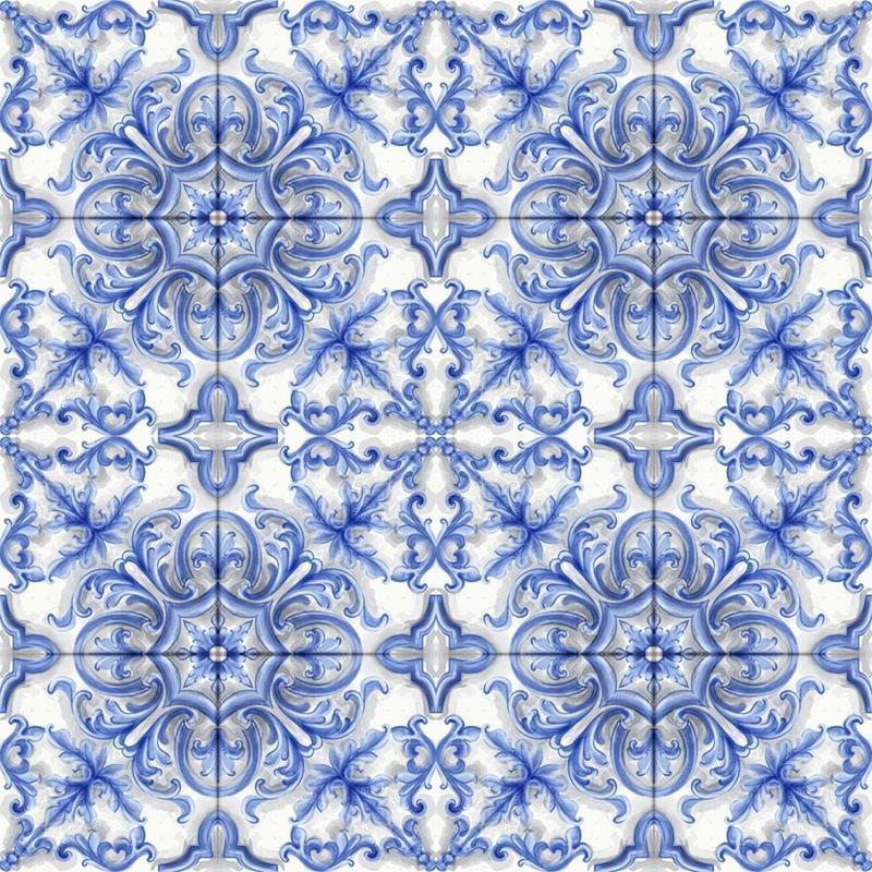 Papel de Parede Adesivo Padrão Azulejos N09060 - Papel na Parede