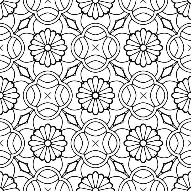 Papel de Parede Adesivo Padrão Geométrico Flores N06120 - Papel na Parede