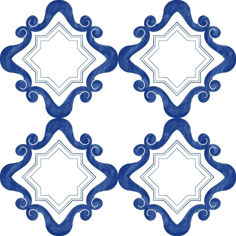 Papel de Parede Adesivo Padrão Português Vintage N05214 - Papel na Parede