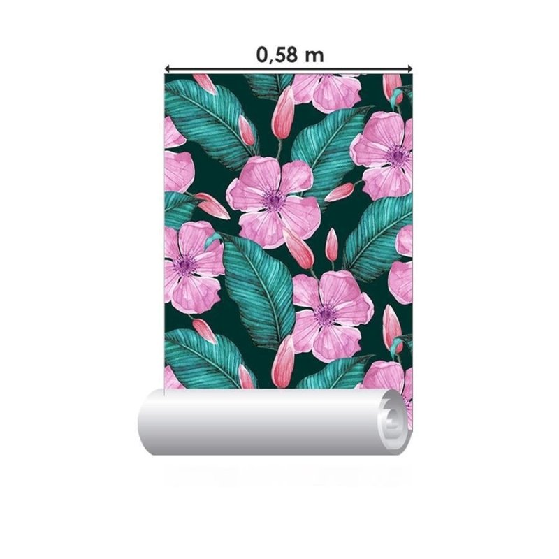 Papel de Parede Adesivo Papulas Tropicais Rosa N06046 - Papel na Parede