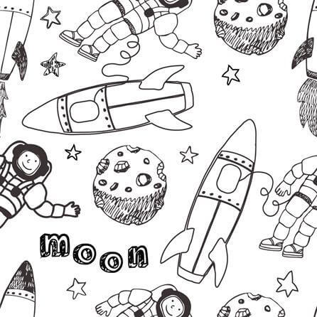 Papel de Parede Adesivo Para Colorir Astronauta 96643 - Papel na Parede