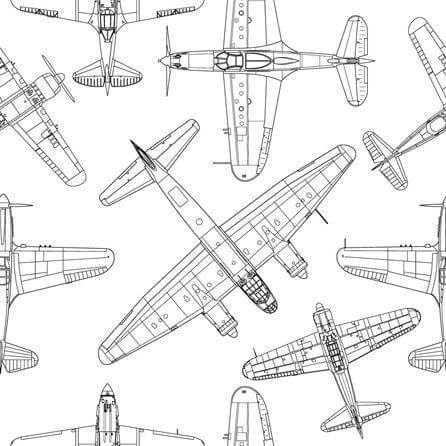 Papel de Parede Adesivo para Colorir Avião 38655 - Papel na Parede