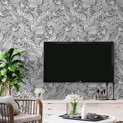 Papel de Parede Adesivo Para Colorir N242355 - Papel na Parede