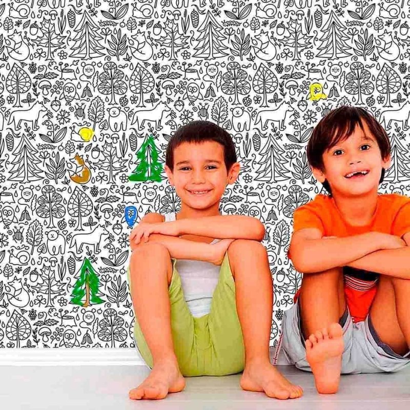 Papel de Parede Adesivo Para Colorir Natureza 350706731 - Papel na Parede
