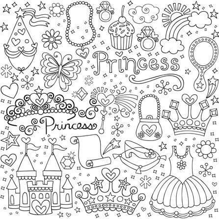 Papel de Parede Adesivo para Colorir Princesa N601014 - Papel na Parede