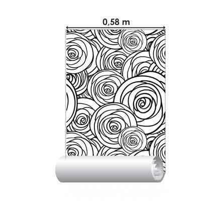 Papel de Parede Adesivo Para Colorir Rosas 141959077 - Papel na Parede