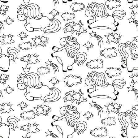 Papel De Parede Adesivo Para Colorir Unicórnio Kids 3000 - Papel na Parede