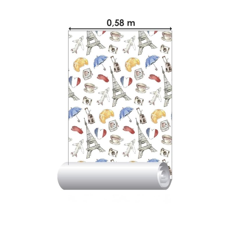 Papel de Parede Adesivo Paris Desenho N04234 - Papel na Parede