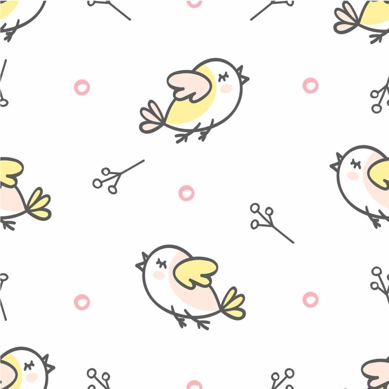 Papel de Parede Adesivo Pássaros Minimalistas Delicados N07035 - Papel na Parede