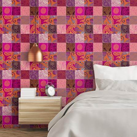 Papel de Parede Adesivo Patchwork 154592450 - Papel na Parede