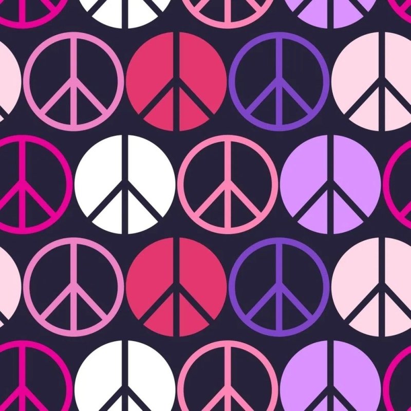 Papel de Parede Adesivo Paz e Amor Rosa 0203 - Papel na Parede