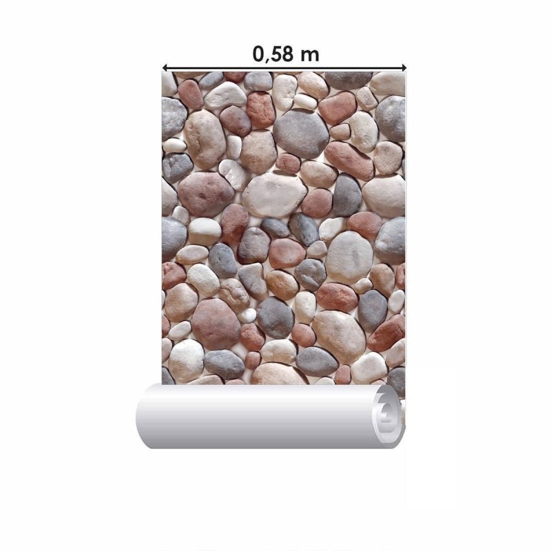 Papel de Parede Adesivo Pedras 3D Redondas NP014 - Papel na Parede