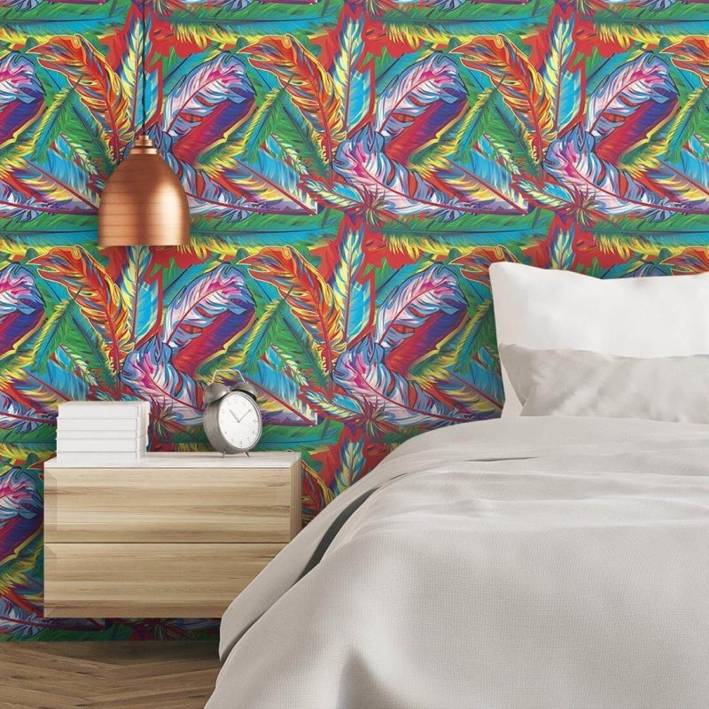 Papel de Parede Adesivo Penas Coloridas 73985878 - Papel na Parede