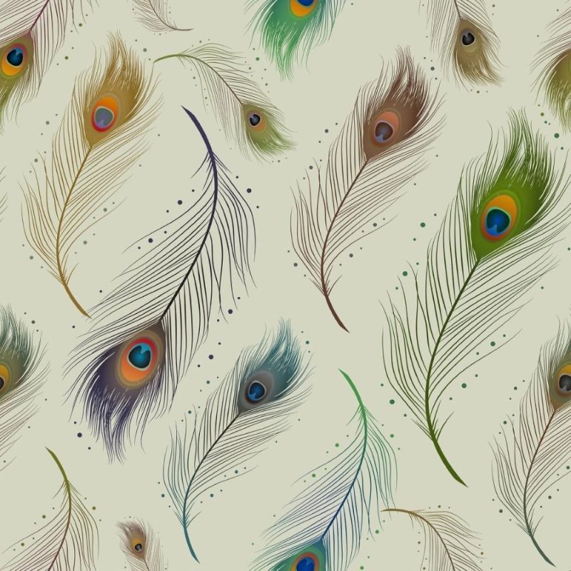 Papel de Parede Adesivo penas de pavão N014047 - Papel na Parede