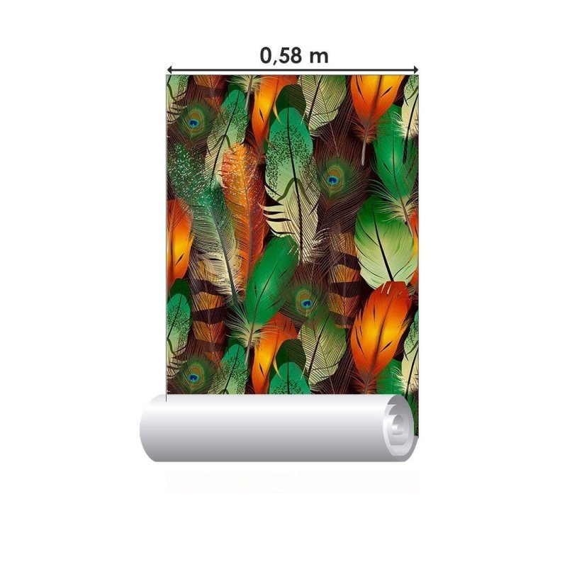 Papel de Parede Adesivo penas de pavão N014051 - Papel na Parede