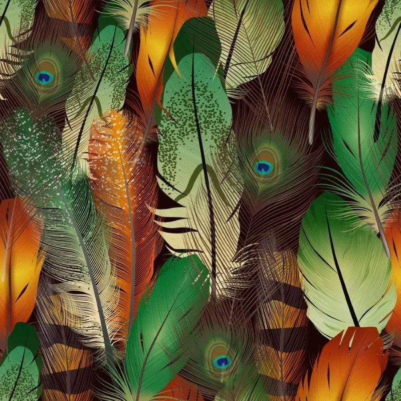 Papel de Parede Adesivo penas de pavão N014051 - Papel na Parede