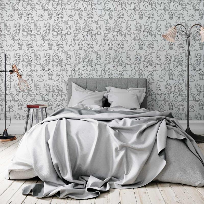 Papel de Parede Adesivo Pessoas para Colorir N05228 - Papel na Parede