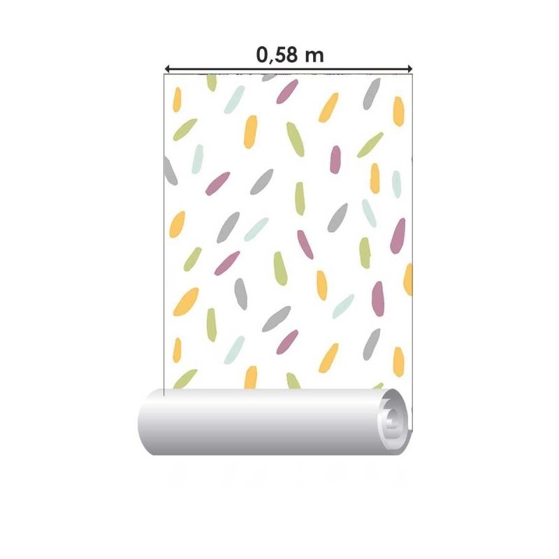 Papel de Parede Adesivo Pinceladas Coloridas N05074 - Papel na Parede