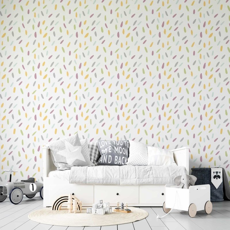 Papel de Parede Adesivo Pinceladas Coloridas N05074 - Papel na Parede