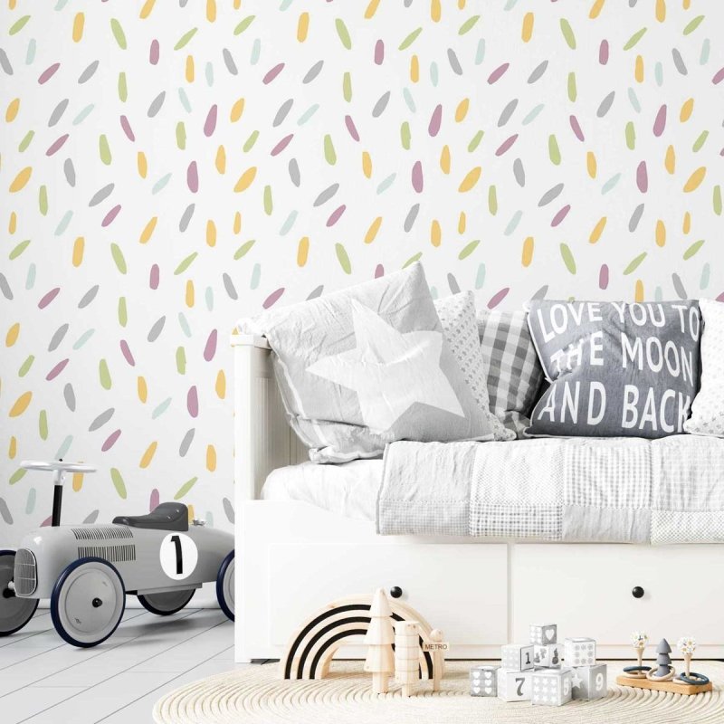 Papel de Parede Adesivo Pinceladas Coloridas N05074 - Papel na Parede
