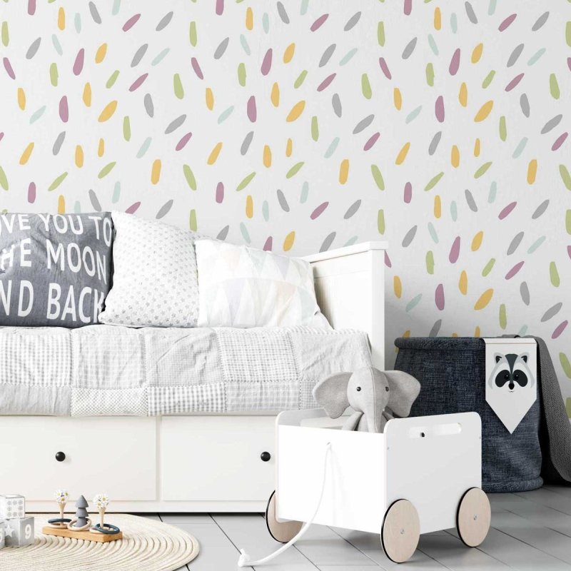 Papel de Parede Adesivo Pinceladas Coloridas N05074 - Papel na Parede