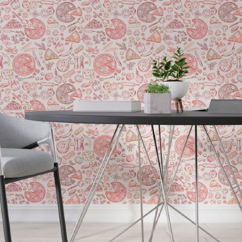 Papel de Parede Adesivo Pizza Classic N013208 - Papel na Parede