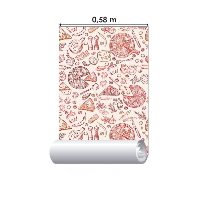 Papel de Parede Adesivo Pizza Classic N013208 - Papel na Parede
