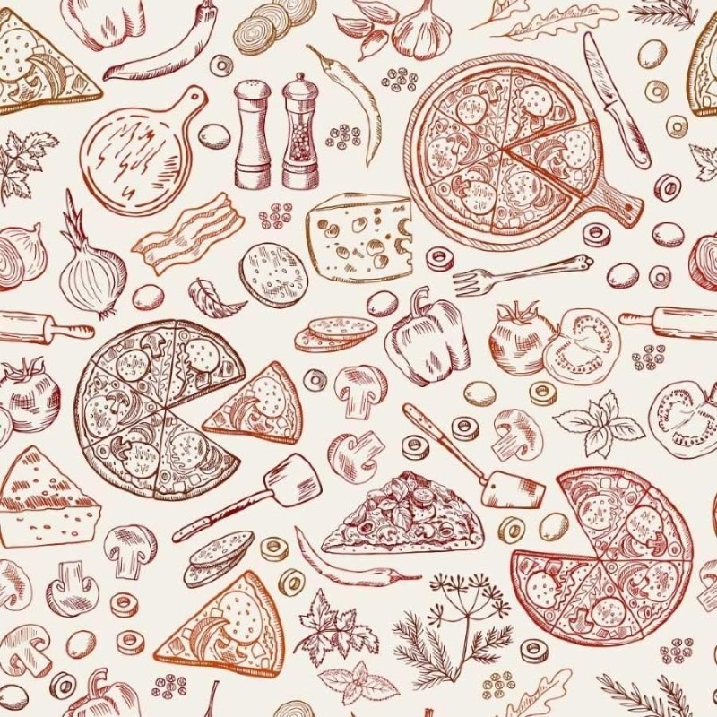 Papel de Parede Adesivo Pizza Classic N013208 - Papel na Parede