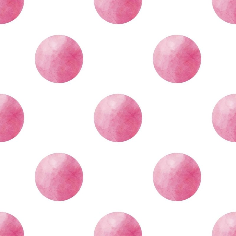 Papel de Parede Adesivo Poá Aquarela Rosa e Branco N06010 - Papel na Parede