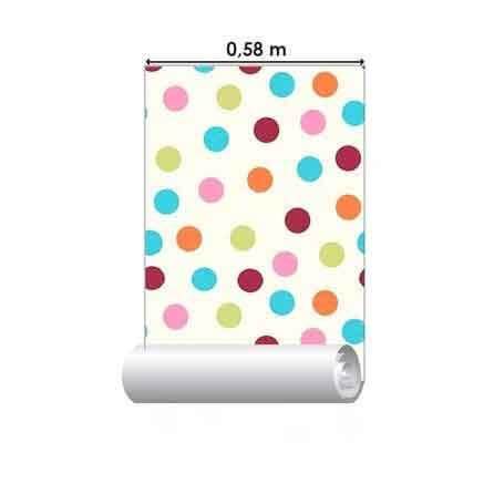 Papel de Parede Adesivo Poá Colorido 1267 - Papel na Parede