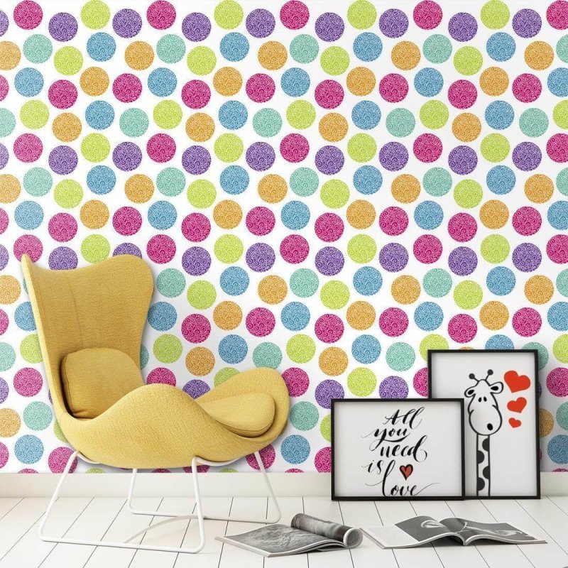 Papel de Parede Adesivo Poá Colorido 127460210 - Papel na Parede