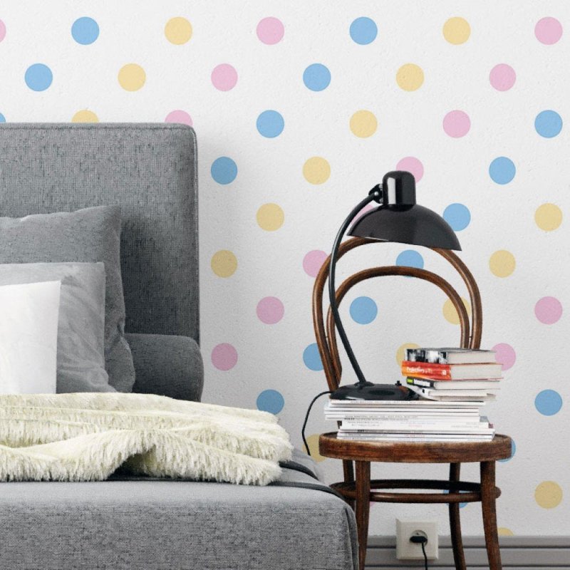 Papel de Parede Adesivo Poá Colorido N019076 - Papel na Parede