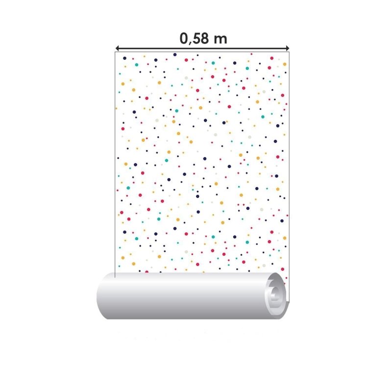 Papel de Parede Adesivo Poá Colorido N04047 - Papel na Parede