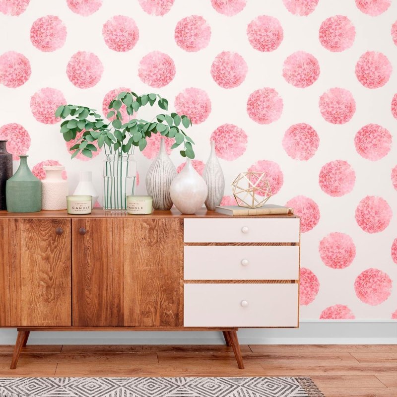 Papel de Parede Adesivo Poá Floral N010155 - Papel na Parede