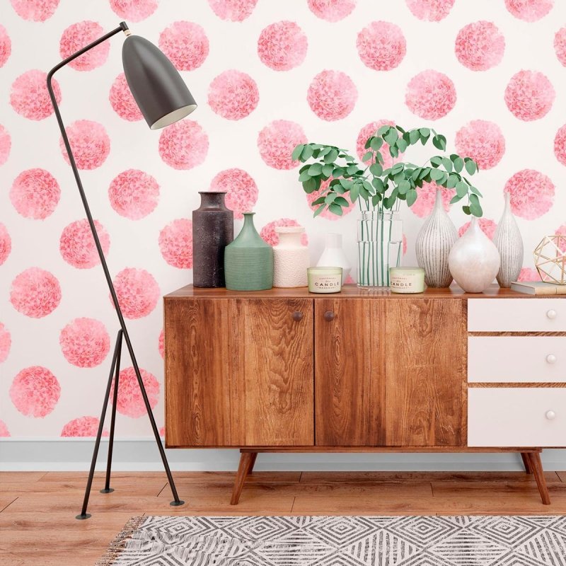 Papel de Parede Adesivo Poá Floral N010155 - Papel na Parede