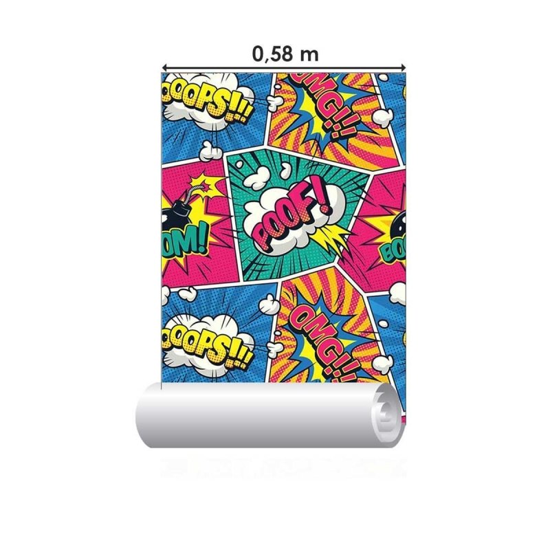 Papel de Parede Adesivo Pop Art Quadrinhos N05011 - Papel na Parede