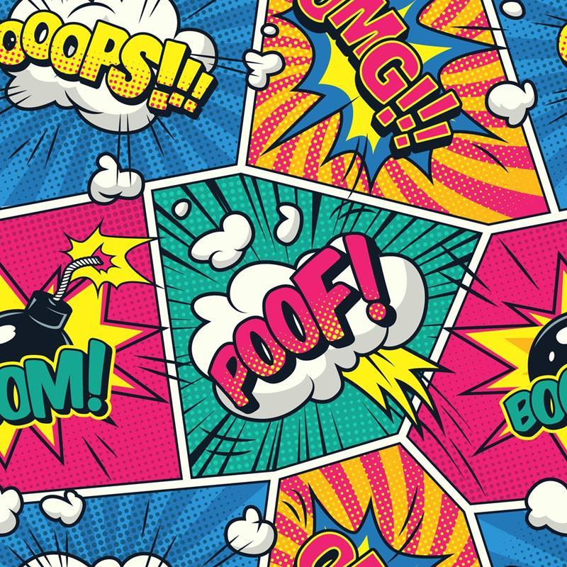 Papel de Parede Adesivo Pop Art Quadrinhos N05011 - Papel na Parede