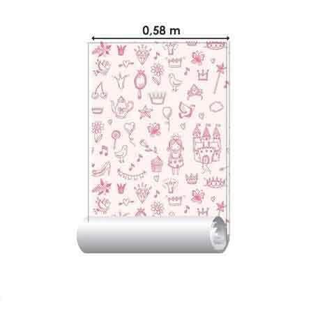 Papel de Parede Adesivo Princesa Rosa 276898322 - Papel na Parede