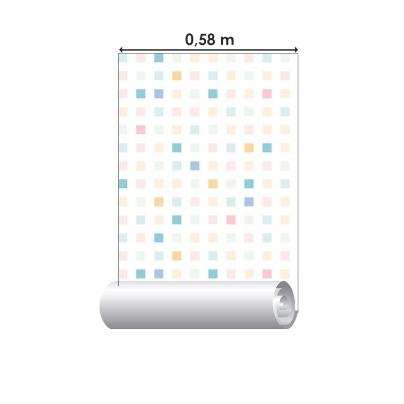 Papel de Parede Adesivo Quadrados Coloridos N06257 - Papel na Parede