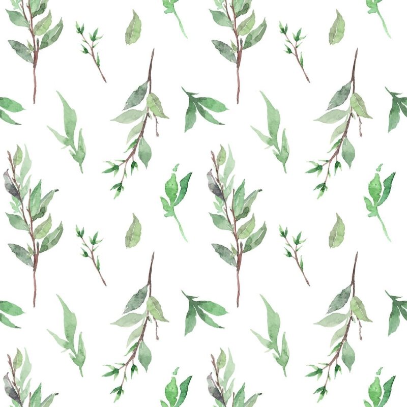 Papel de Parede Adesivo Ramops de folhas em Aquarela N07015 - Papel na Parede