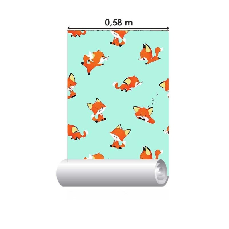 Papel de Parede Adesivo Raposa Catoon Ifantil N05066 - Papel na Parede